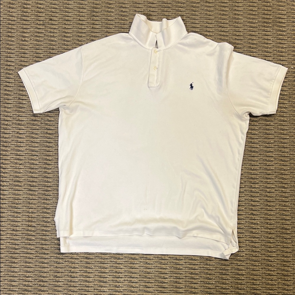 Polo by Ralph Lauren: Classic Fit Mesh Polo Shirt - White